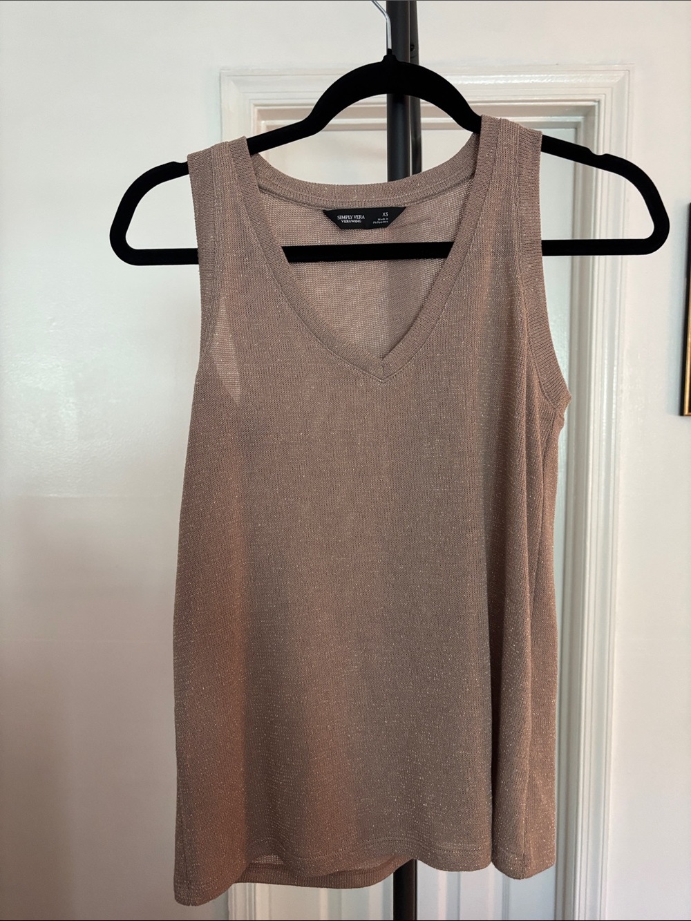 Simply Vera Vera Wang Shimmering Taupe Knit Tank Top